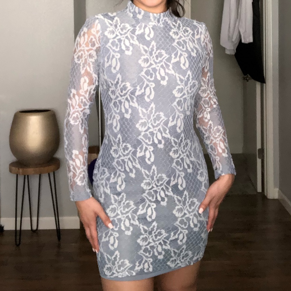Blue lace dress